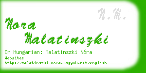 nora malatinszki business card